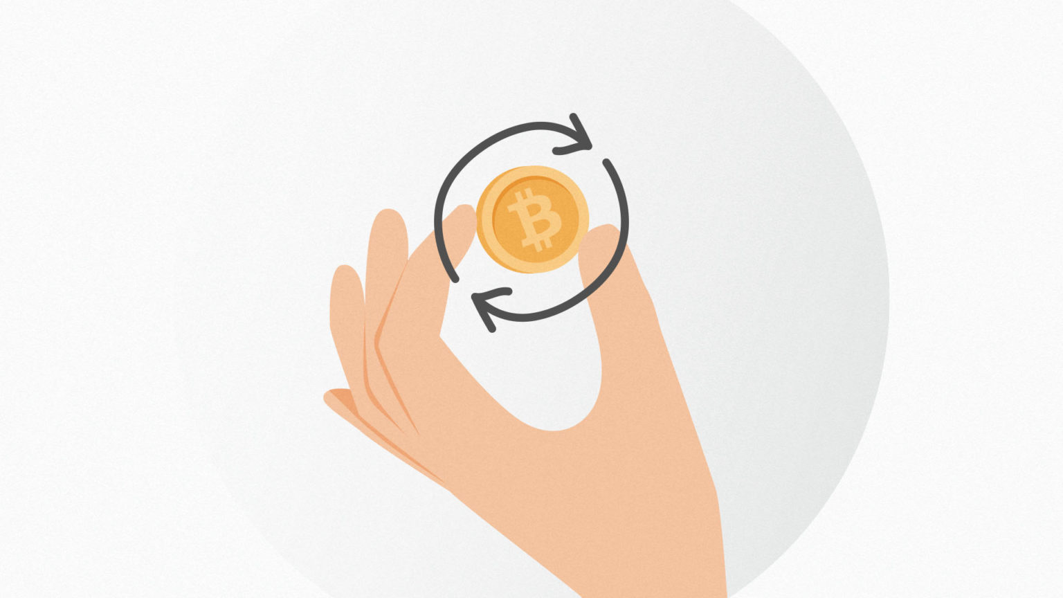 A hand holding a Bitcoin that's been discounted.