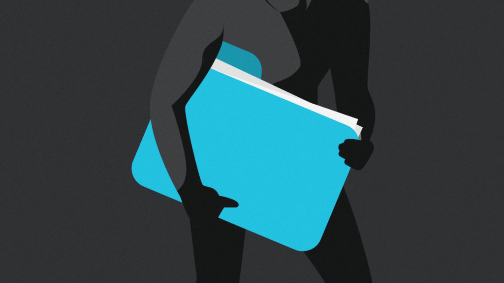 Ireland has been hit by Bitcoin ransomware and they aren't going to pay up! So, this image shows a shady looking figure carrying some stolen files!