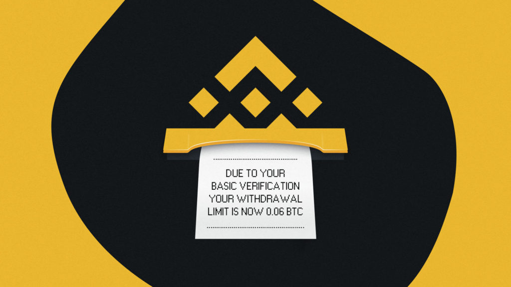Binance users who don’t want to hand over photo ID will soon have their daily withdrawal limit slashed to just 0.06 Bitcoin (around $2,000), the exchange announced yesterday.
