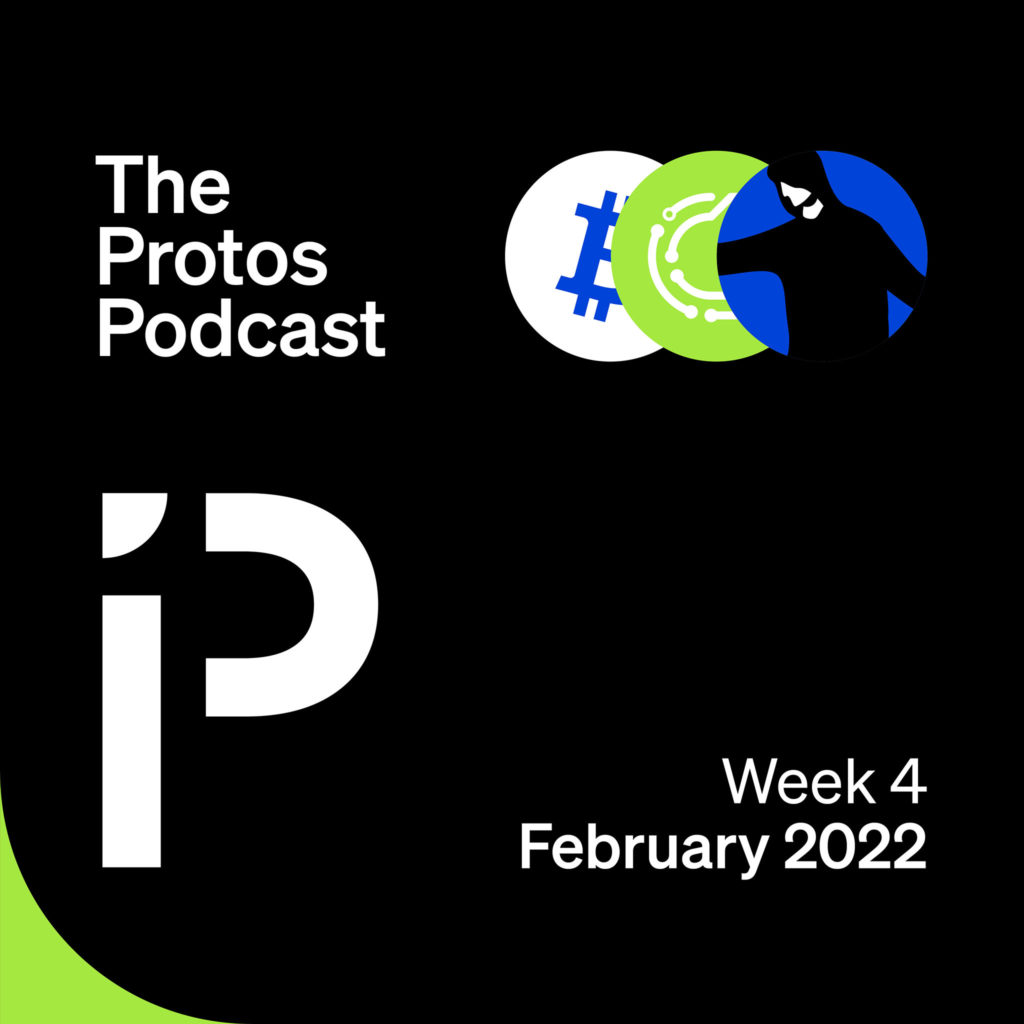 Cover image of the Protos Weekly podcast.